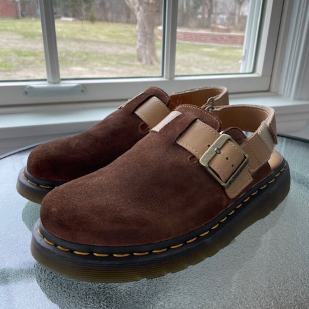 Dr. Martens Jorge II Bronx Suede Slingback Mules - Brown/Tan - Size 7